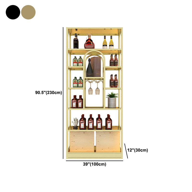 Freestanding Luxury Wine Jail Metal with Shelf Wine Rack Kit 11.8"Wide Clearhalo 'furn' 'furn_wine_racks' 'Furniture' 'Kitchen & Dining Furniture' 'Wine Racks' 'wine_racks' 6032298