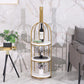 Luxury Metal Wine Holder Rack Round Floor Wine Racks with Shelf 13.8"L x 13.8"W x 49.2"H Gold Clearhalo 'furn' 'furn_wine_racks' 'Furniture' 'Kitchen & Dining Furniture' 'Wine Racks' 'wine_racks' 6032334