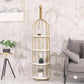 Luxury Metal Wine Holder Rack Round Floor Wine Racks with Shelf 13.8"L x 13.8"W x 61"H Gold Clearhalo 'furn' 'furn_wine_racks' 'Furniture' 'Kitchen & Dining Furniture' 'Wine Racks' 'wine_racks' 6032340
