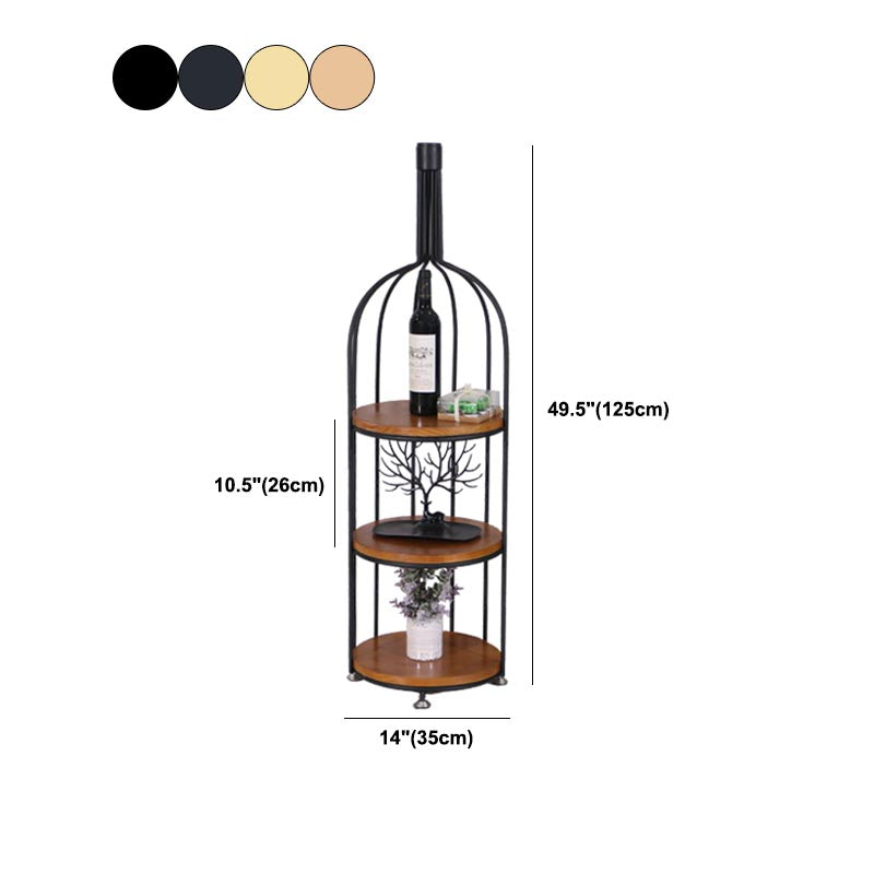 Luxury Metal Wine Holder Rack Round Floor Wine Racks with Shelf Clearhalo 'furn' 'furn_wine_racks' 'Furniture' 'Kitchen & Dining Furniture' 'Wine Racks' 'wine_racks' 6032350