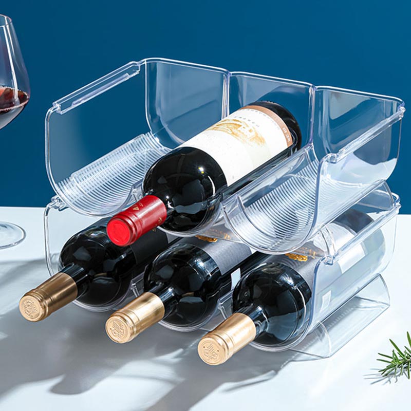 Modern Acrylic Wine Rack Bottle Tabletop Or Countertop Free-Stand Bottle Holder in Clear Clearhalo 'furn' 'furn_wine_racks' 'Furniture' 'Kitchen & Dining Furniture' 'Wine Racks' 'wine_racks' 6032402