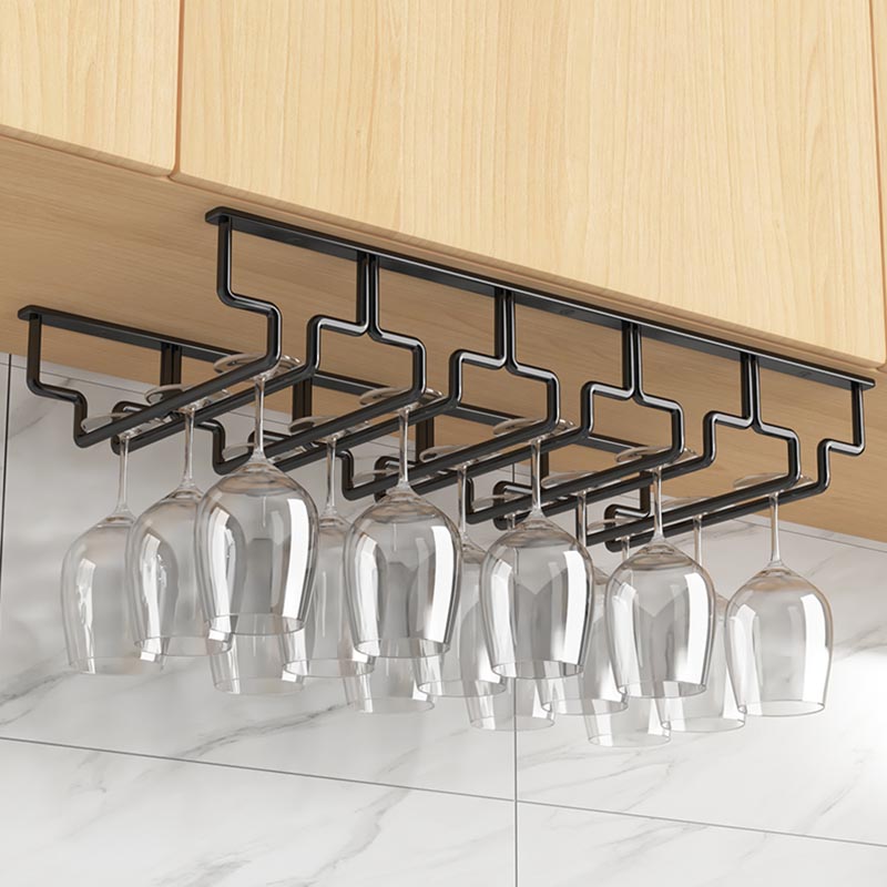 Contemporary Metal Glass & Stemware Holder Hanging Wine Glass Rack Clearhalo 'furn' 'furn_wine_racks' 'Furniture' 'Kitchen & Dining Furniture' 'Wine Racks' 'wine_racks' 6032451