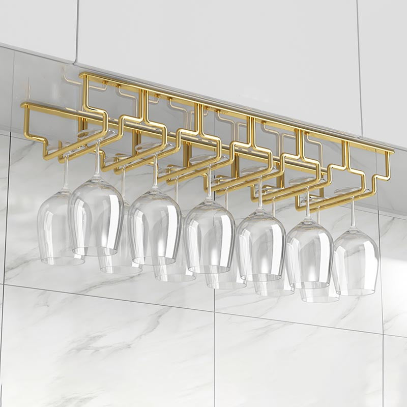 Contemporary Metal Glass & Stemware Holder Hanging Wine Glass Rack Clearhalo 'furn' 'furn_wine_racks' 'Furniture' 'Kitchen & Dining Furniture' 'Wine Racks' 'wine_racks' 6032469