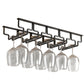 Contemporary Metal Glass & Stemware Holder Hanging Wine Glass Rack 21.7"L x 7.1"W x 2.2"H Black 1 Piece Clearhalo 'furn' 'furn_wine_racks' 'Furniture' 'Kitchen & Dining Furniture' 'Wine Racks' 'wine_racks' 6032482