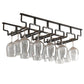 Contemporary Metal Glass & Stemware Holder Hanging Wine Glass Rack 21.7"L x 8.9"W x 2.2"H Black 1 Piece Clearhalo 'furn' 'furn_wine_racks' 'Furniture' 'Kitchen & Dining Furniture' 'Wine Racks' 'wine_racks' 6032486