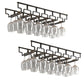 Contemporary Metal Glass & Stemware Holder Hanging Wine Glass Rack 26"L x 8.9"W x 2.2"H Black 2 Piece Set Clearhalo 'furn' 'furn_wine_racks' 'Furniture' 'Kitchen & Dining Furniture' 'Wine Racks' 'wine_racks' 6032497