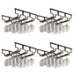 Contemporary Metal Glass & Stemware Holder Hanging Wine Glass Rack 13.2"L x 11"W x 2.2"H Black 4 Piece Set Clearhalo 'furn' 'furn_wine_racks' 'Furniture' 'Kitchen & Dining Furniture' 'Wine Racks' 'wine_racks' 6032514