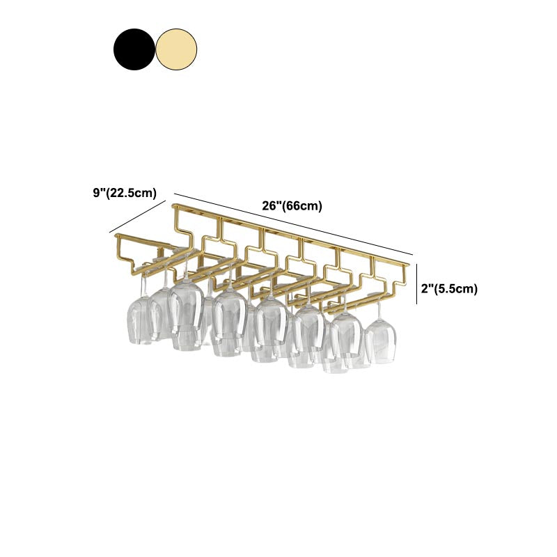 Contemporary Metal Glass & Stemware Holder Hanging Wine Glass Rack Clearhalo 'furn' 'furn_wine_racks' 'Furniture' 'Kitchen & Dining Furniture' 'Wine Racks' 'wine_racks' 6032544