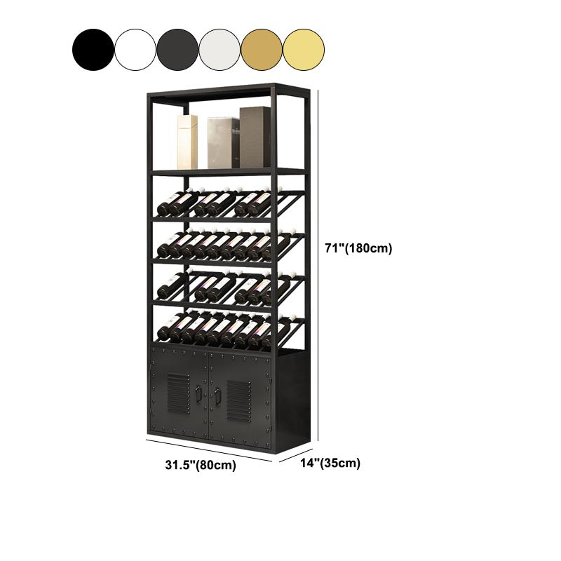 Metal Floor Wine Bottle & Glass Rack Modern Wine Holder Rack with Shelf