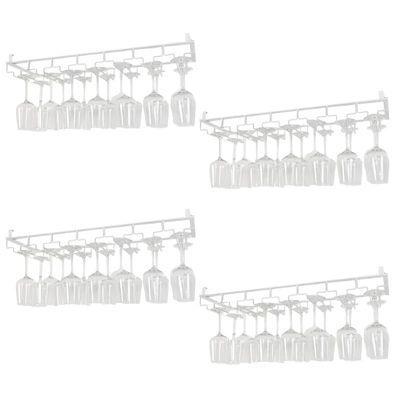 キャビネットの下のモダンハンギングワイングラスラックメタルガラス＆ステムウェアホルダー