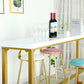 Juego de mesa de Pub rectangular moderna de 1/4 piezas, mesa de mostrador de madera con taburetes altos