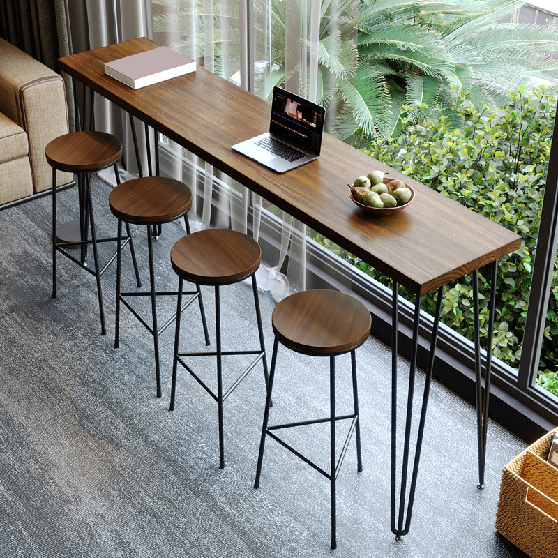 1/2/4/5 Pieces Industrial Rectangle Pub Table Set Wooden Counter Table with High Stools Clearhalo 'Bar Furniture' 'furn' 'furn_home_bar_bar_sets' 'Furniture' 'Home Bars & Bar Sets' 'home_bar_bar_sets' 'Kitchen & Dining Furniture' 6032820