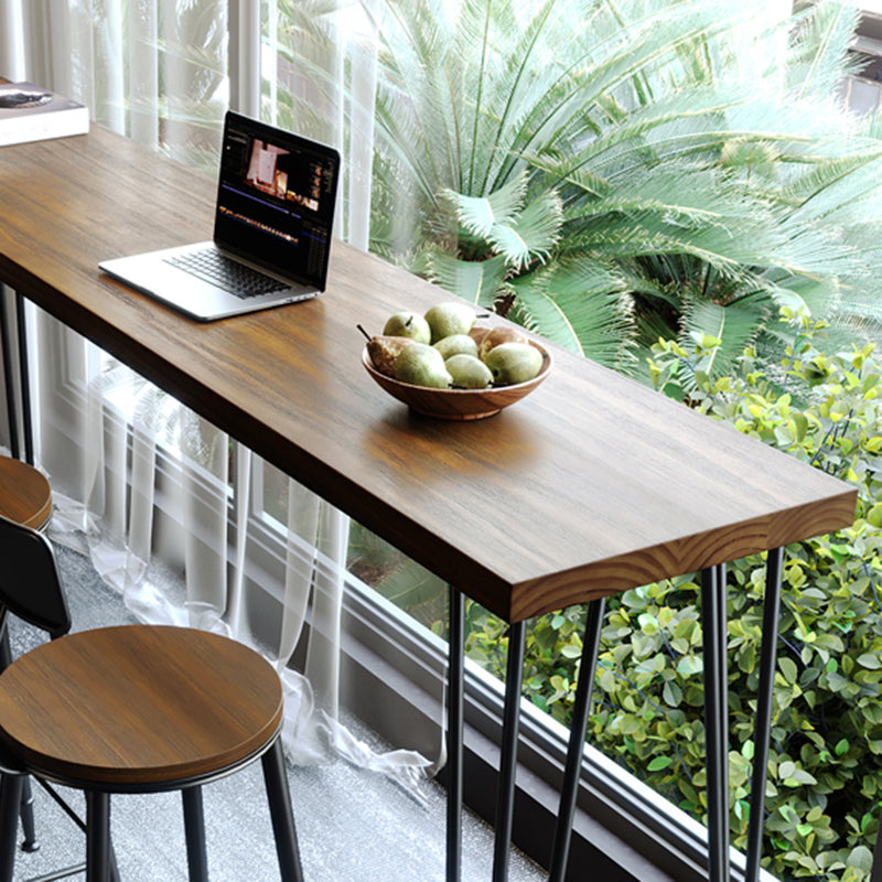 1/2/4/5 Pieces Industrial Rectangle Pub Table Set Wooden Counter Table with High Stools Clearhalo 'Bar Furniture' 'furn' 'furn_home_bar_bar_sets' 'Furniture' 'Home Bars & Bar Sets' 'home_bar_bar_sets' 'Kitchen & Dining Furniture' 6032824