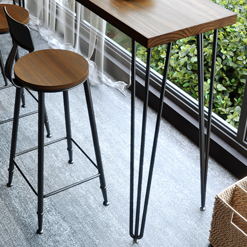 1/2/4/5 Pieces Industrial Rectangle Pub Table Set Wooden Counter Table with High Stools Clearhalo 'Bar Furniture' 'furn' 'furn_home_bar_bar_sets' 'Furniture' 'Home Bars & Bar Sets' 'home_bar_bar_sets' 'Kitchen & Dining Furniture' 6032825