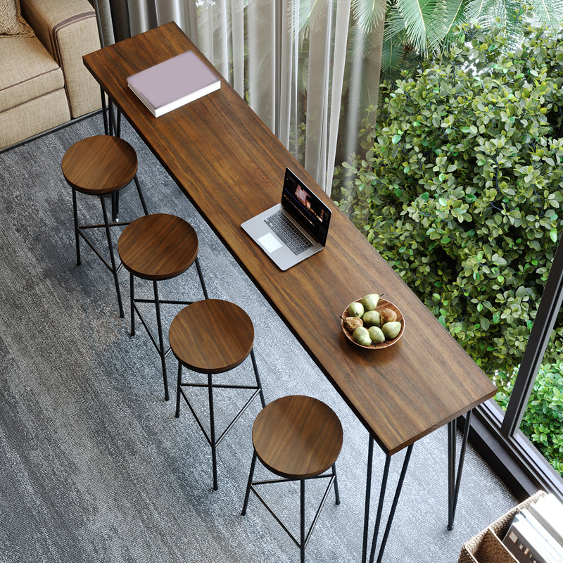 1/2/4/5 Pieces Industrial Rectangle Pub Table Set Wooden Counter Table with High Stools Clearhalo 'Bar Furniture' 'furn' 'furn_home_bar_bar_sets' 'Furniture' 'Home Bars & Bar Sets' 'home_bar_bar_sets' 'Kitchen & Dining Furniture' 6032828