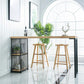 Glam 1/3 Pieces Bar Table Set Rectangle Wood Counter Table with Stools for Dining Room