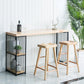 Glam 1/3 Pieces Bar Table Set Rectangle Wood Counter Table with Stools for Dining Room