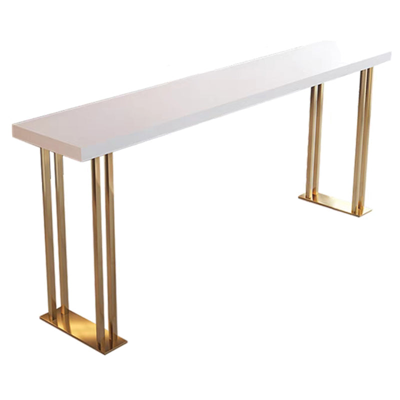 1/2/3 Pieces Modern Rectangle Pub Table Set Solid Wood Counter Table with Backless Stools White 118"L x 16"W Clearhalo 'Bar Furniture' 'furn' 'furn_home_bar_bar_sets' 'Furniture' 'Home Bars & Bar Sets' 'home_bar_bar_sets' 'Kitchen & Dining Furniture' 6032895