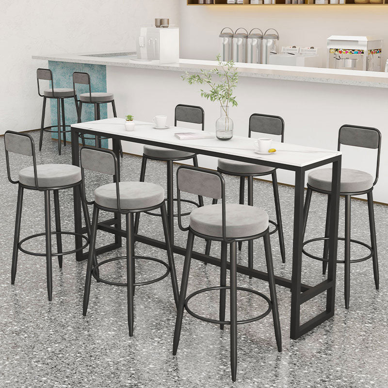 Modern 1/2/7 Pieces Bar Table Set Rectangle Stone Counter Table with Stools for Balcony Clearhalo 'Bar Furniture' 'furn' 'furn_home_bar_bar_sets' 'Furniture' 'Home Bars & Bar Sets' 'home_bar_bar_sets' 'Kitchen & Dining Furniture' 6032915