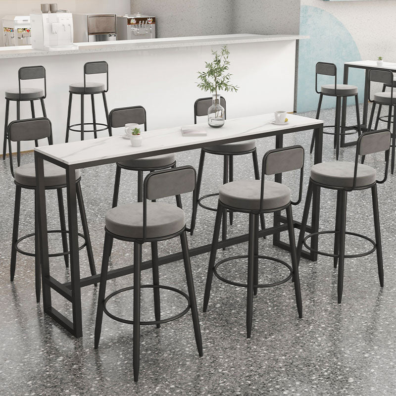 Modern 1/2/7 Pieces Bar Table Set Rectangle Stone Counter Table with Stools for Balcony Clearhalo 'Bar Furniture' 'furn' 'furn_home_bar_bar_sets' 'Furniture' 'Home Bars & Bar Sets' 'home_bar_bar_sets' 'Kitchen & Dining Furniture' 6032918