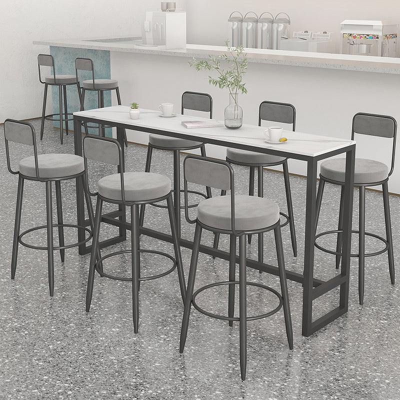 Modern 1/2/7 Pieces Bar Table Set Rectangle Stone Counter Table with Stools for Balcony Clearhalo 'Bar Furniture' 'furn' 'furn_home_bar_bar_sets' 'Furniture' 'Home Bars & Bar Sets' 'home_bar_bar_sets' 'Kitchen & Dining Furniture' 6032920