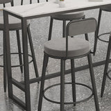 Modern 1/2/7 Pieces Bar Table Set Rectangle Stone Counter Table with Stools for Balcony
