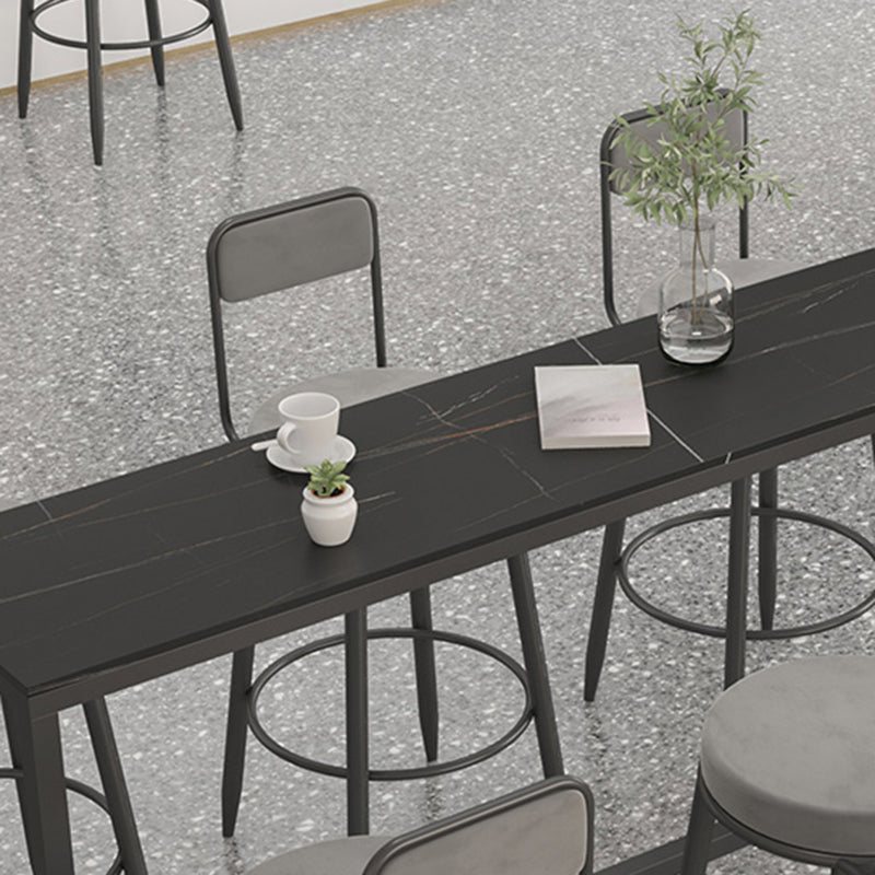 Modern 1/2/7 Pieces Bar Table Set Rectangle Stone Counter Table with Stools for Balcony Clearhalo 'Bar Furniture' 'furn' 'furn_home_bar_bar_sets' 'Furniture' 'Home Bars & Bar Sets' 'home_bar_bar_sets' 'Kitchen & Dining Furniture' 6032924