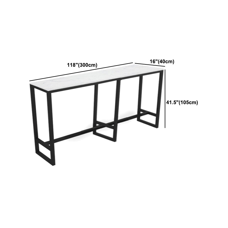 Modern 1/2/7 Pieces Bar Table Set Rectangle Stone Counter Table with Stools for Balcony Clearhalo 'Bar Furniture' 'furn' 'furn_home_bar_bar_sets' 'Furniture' 'Home Bars & Bar Sets' 'home_bar_bar_sets' 'Kitchen & Dining Furniture' 6032936