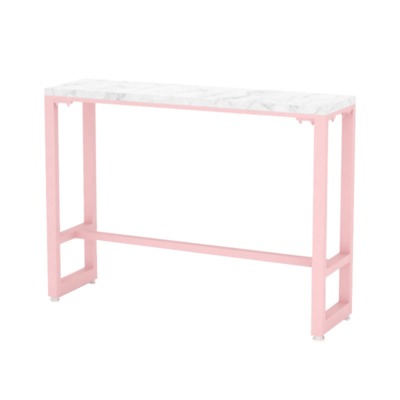 Modern 1/5 Pieces Bar Table Set Rectangle Stone Counter Table for Milk Tea Shop White 102"L x 16"W Clearhalo 'Bar Furniture' 'furn' 'furn_home_bar_bar_sets' 'Furniture' 'Home Bars & Bar Sets' 'home_bar_bar_sets' 'Kitchen & Dining Furniture' 6032940