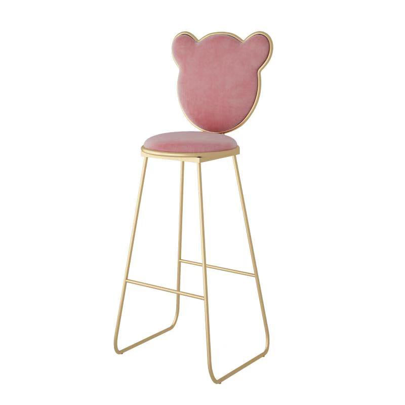Glam 1/3/4/7 Pieces Bar Table Set Rectangle Stone Counter Table with High Stools Pink 30"H Stool (Single) Clearhalo 'Bar Furniture' 'furn' 'furn_home_bar_bar_sets' 'Furniture' 'Home Bars & Bar Sets' 'home_bar_bar_sets' 'Kitchen & Dining Furniture' 6032961