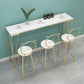 Glam 1/3/4/7 Pieces Bar Table Set Rectangle Stone Counter Table with High Stools 4 Pieces: Table, 3 White Stools Clearhalo 'Bar Furniture' 'furn' 'furn_home_bar_bar_sets' 'Furniture' 'Home Bars & Bar Sets' 'home_bar_bar_sets' 'Kitchen & Dining Furniture' 6032962