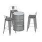 1/3/4 Pieces Industrial Bar Stool and Table Set Silver Iron Bar Set 4 Pieces: Table, 3 Stools Clearhalo 'Bar Furniture' 'furn' 'furn_home_bar_bar_sets' 'Furniture' 'Home Bars & Bar Sets' 'home_bar_bar_sets' 'Kitchen & Dining Furniture' 6032990