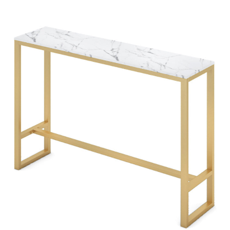Glam Juego de mesa de bar de 1/4 piezas, mesa rectangular de piedra con taburetes altos para balcón