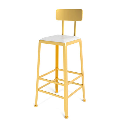 Glam Juego de mesa de bar de 1/4 piezas, mesa rectangular de piedra con taburetes altos para balcón