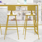 Glam Juego de mesa de bar de 1/4 piezas, mesa rectangular de piedra con taburetes altos para balcón