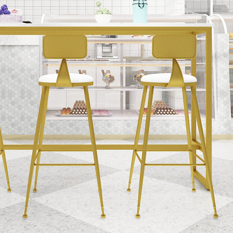 Glam Juego de mesa de bar de 1/4 piezas, mesa rectangular de piedra con taburetes altos para balcón