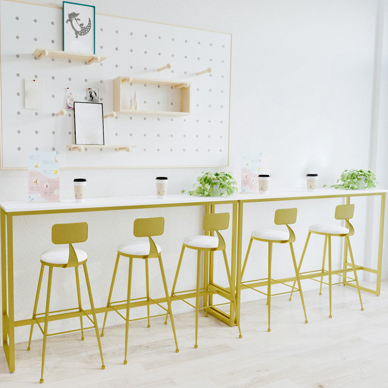 Glam Juego de mesa de bar de 1/4 piezas, mesa rectangular de piedra con taburetes altos para balcón