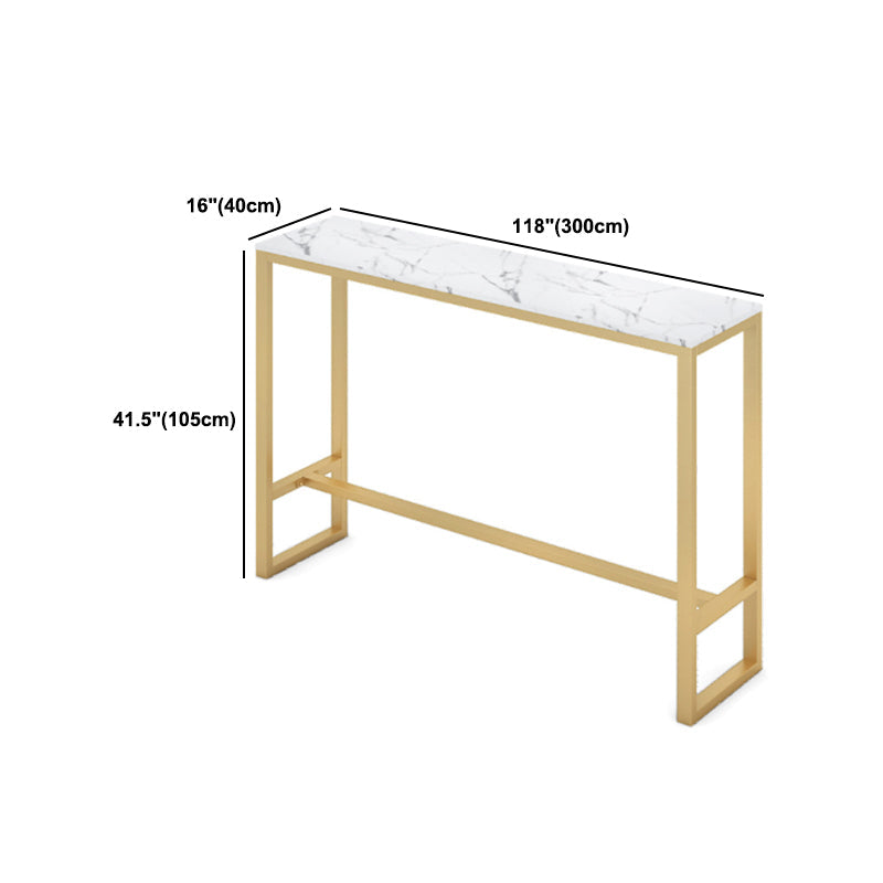 Glam Juego de mesa de bar de 1/4 piezas, mesa rectangular de piedra con taburetes altos para balcón