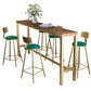 Glam Style Rectangle Bar Table 1/6 Pieces Solid Wood Counter Table Clearhalo 'Bar Furniture' 'furn' 'furn_home_bar_bar_sets' 'Furniture' 'Home Bars & Bar Sets' 'home_bar_bar_sets' 'Kitchen & Dining Furniture' 6033036