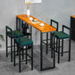 Industrial Rectangle Pub Table Set 1/3/5 Pieces Pine Wood Top Bar Table with Metal Stools Clearhalo 'Bar Furniture' 'furn' 'furn_home_bar_bar_sets' 'Furniture' 'Home Bars & Bar Sets' 'home_bar_bar_sets' 'Kitchen & Dining Furniture' 6033061