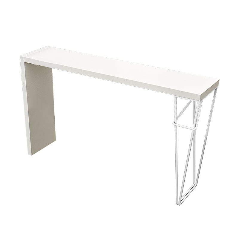 Modern 1/3 Pieces Bar Table Set Rectangle Wood Counter Table with High Stools for Balcony White 87"L x 16"W Clearhalo 'Bar Furniture' 'furn' 'furn_home_bar_bar_sets' 'Furniture' 'Home Bars & Bar Sets' 'home_bar_bar_sets' 'Kitchen & Dining Furniture' 6033080