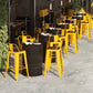 Yellow Iron Table Set 1/3/4 Pieces Industrial Bar Stool and Table Set