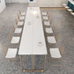 Glam – ensemble de Table de bar rectangulaire, 1/7 pièces, Table de comptoir en bois massif pour l'intérieur