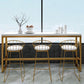Glam – ensemble de Table de bar rectangulaire, 1/7 pièces, Table de comptoir en bois massif pour l'intérieur