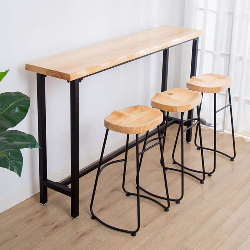 Solid Wood Bar Table Set Full Natural and Black 1/2/4 Pieces Pub Dining Set Clearhalo 'Bar Furniture' 'furn' 'furn_home_bar_bar_sets' 'Furniture' 'Home Bars & Bar Sets' 'home_bar_bar_sets' 'Kitchen & Dining Furniture' 6033134