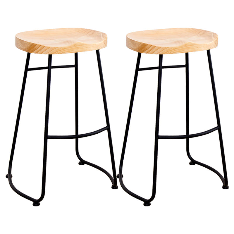 Solid Wood Bar Table Set Full Natural and Black 1/2/4 Pieces Pub Dining Set Wood 30"H Stools (Set of 2) Clearhalo 'Bar Furniture' 'furn' 'furn_home_bar_bar_sets' 'Furniture' 'Home Bars & Bar Sets' 'home_bar_bar_sets' 'Kitchen & Dining Furniture' 6033135