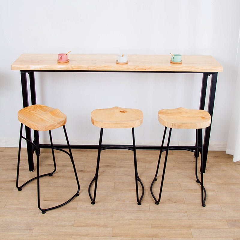 Solid Wood Bar Table Set Full Natural and Black 1/2/4 Pieces Pub Dining Set Clearhalo 'Bar Furniture' 'furn' 'furn_home_bar_bar_sets' 'Furniture' 'Home Bars & Bar Sets' 'home_bar_bar_sets' 'Kitchen & Dining Furniture' 6033137