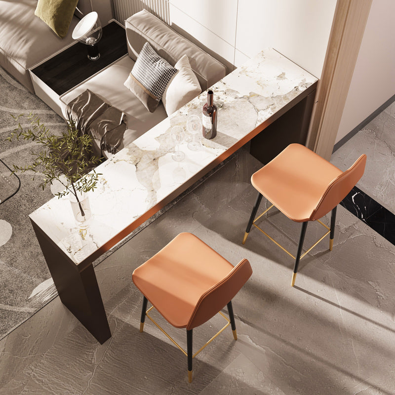 Modern 1/2/3 Pieces Bar Table Set Rectangle Stone Counter Table with Stools for Balcony Clearhalo 'Bar Furniture' 'furn' 'furn_home_bar_bar_sets' 'Furniture' 'Home Bars & Bar Sets' 'home_bar_bar_sets' 'Kitchen & Dining Furniture' 6033154