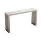 Modern 1/2/3 Pieces Bar Table Set Rectangle Stone Counter Table with Stools for Balcony White 63"L x 16"W Clearhalo 'Bar Furniture' 'furn' 'furn_home_bar_bar_sets' 'Furniture' 'Home Bars & Bar Sets' 'home_bar_bar_sets' 'Kitchen & Dining Furniture' 6033157
