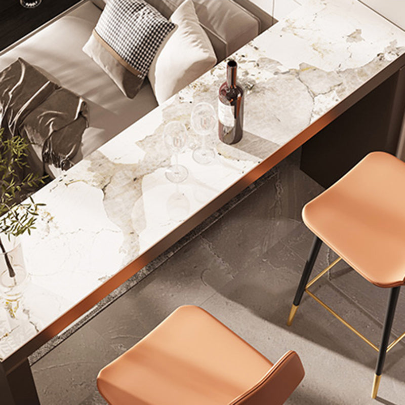 Modern 1/2/3 Pieces Bar Table Set Rectangle Stone Counter Table with Stools for Balcony Clearhalo 'Bar Furniture' 'furn' 'furn_home_bar_bar_sets' 'Furniture' 'Home Bars & Bar Sets' 'home_bar_bar_sets' 'Kitchen & Dining Furniture' 6033158